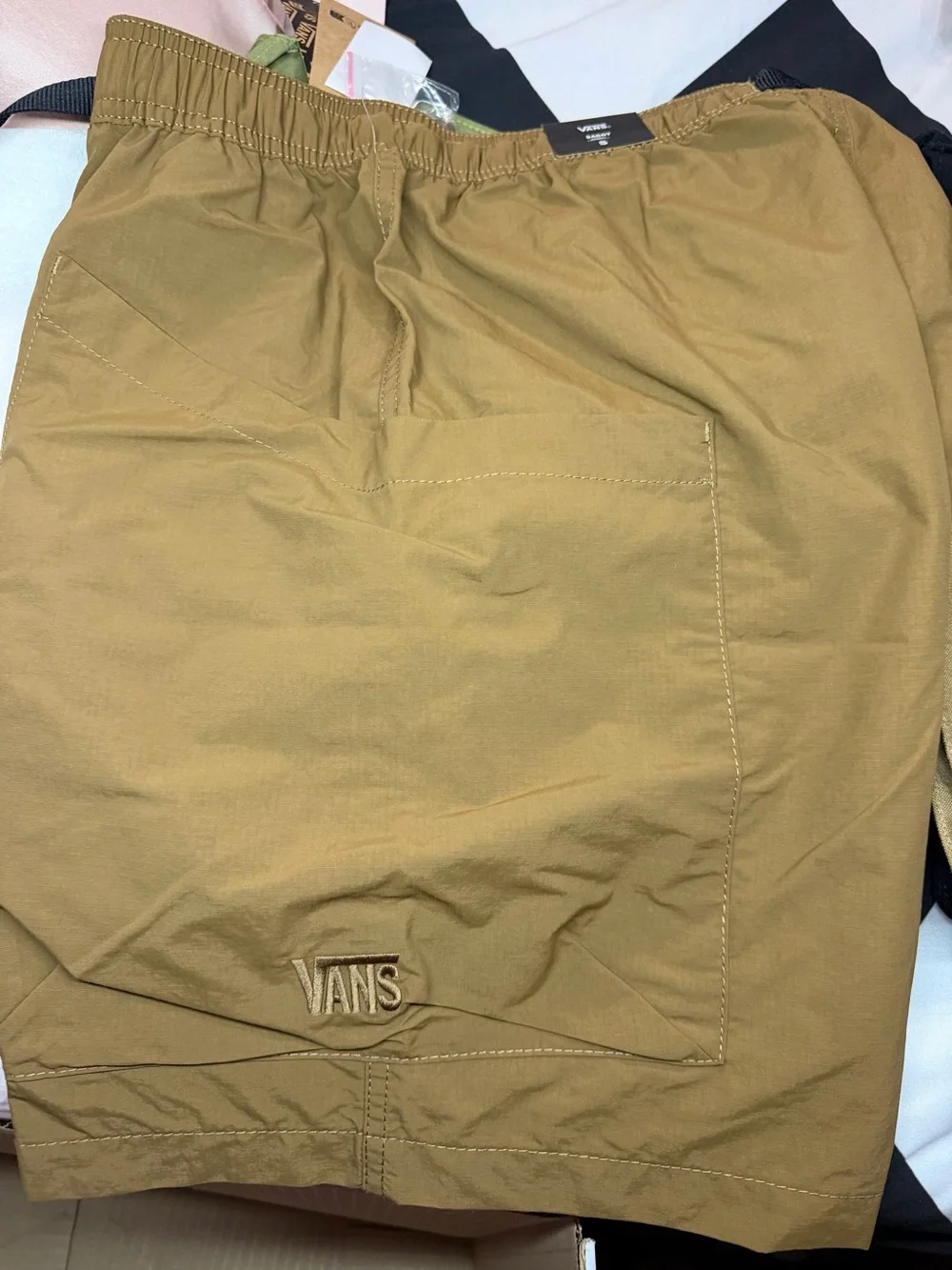 Vans Men's Caramel Utility Hybrid Shorts with Black Webbing Belt